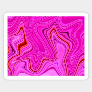 Pink tone abstract liquid line art Sticker